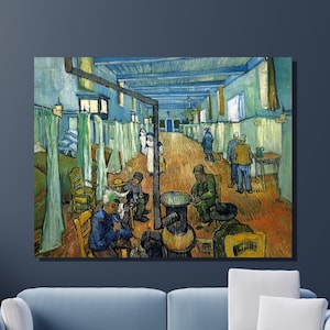 Vincent Van Gogh Canvas Wall Art,Van Gogh Ward in the Hospital in Arles,Art Reproduction,Van Gogh Artwork, Framed Poster Print Home Decor 14
