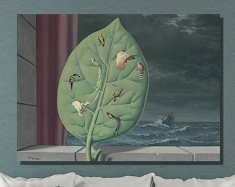 Impresión en lienzo de René Magritte: La cita, arte mural abstracto