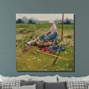 Impressionism Canvas Wall Art, Hugo Mühlig Lunch Break Painting, Naturalism Art, Canvas Poster&Panel, Reproduction Art, Home/Office Decor 3