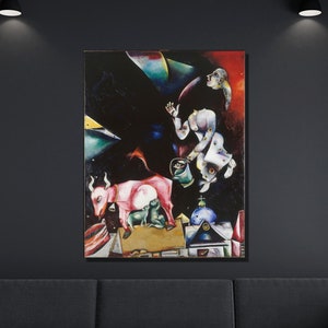 Marc Chagall Canvas Wall Art, Marc Chagall To Russia Art Print, Expressionism Art, Chagall Artwork Canvas/Panel Home&Office Decor Gift 9