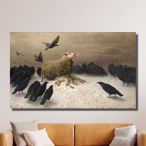 August Friedrich Schenk Canvas Wall Art, Anguish by Schenk Art Print, Reproduction Print, Symbolism, Home&Office Wall Decor Gift 1