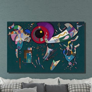 Wassily Kandinsky canvas muurkunst, Wassily Kandinsky rond de cirkel print, abstracte kunst, expressionisme, canvas poster en decor paneel interieur 17