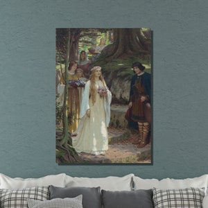 Edmund Blair Leighton Canvas Wall Art, Edmund Blair Leighton My Lady Passeth By Art, Reproduction, Canvas/Panel Home&Office Decor Gift 3