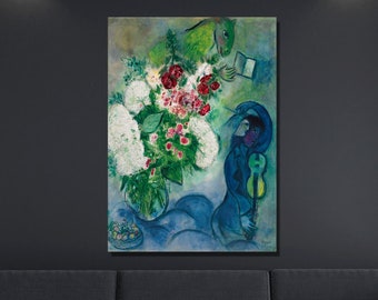 Marc Chagall Canvas Wall Art, Marc Chagall Impressionism Art, Chagall Artwork ,Reproduction Print, Canvas/Panel Home&Office Decor Gift 46