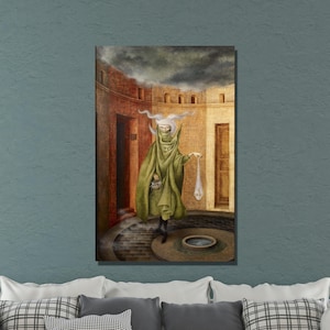 Remedios Varo Canvas Wall Art, Woman Leaving the Psychoanalyst Remedios Varo, Art Reproduction, Remedios Varo Poster Panel Home Decor 2