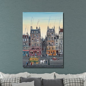 Parisian Street Scene Canvas Art Print: Micheal Delacroix Reproduction