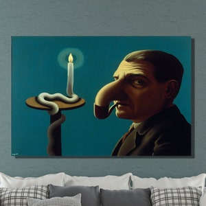 René Magritte Wall Art, Philosopher&#39;s Lamp by René Magritte Art Print, Surrealism Art, Reproduction Print, Home&Office Canvas Wall Decor 5