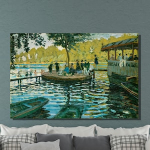 Claude Monet Canvas Wall Art, Claude Monet La Grenouilêre, Canvas Poster&Panel, Impressionism Art, Reproduction Art,Home/Office Wall Decor 4