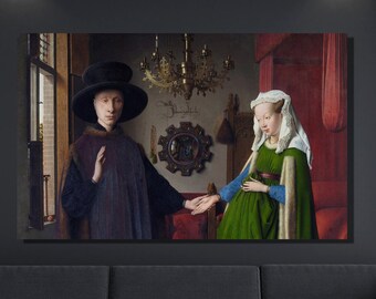 Impresión en lienzo del retrato de Arnolfini: Jan van Eyck, arte del Renacimiento del Norte