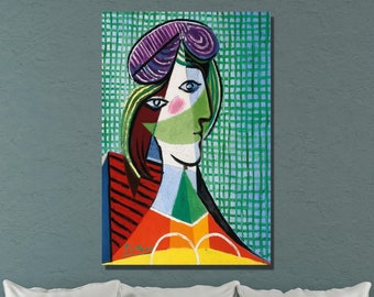 Pablo Picasso Canvas Wall Art, Pablo Picasso Tete de Femme Art Print, Reproduction Print, Surrealism Art, Home&Office Wall Decor Gift 7