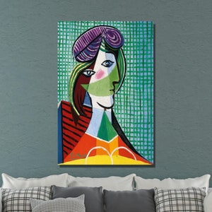 Pablo Picasso Canvas Wall Art, Pablo Picasso Tete de Femme Art Print, Reproduction Print, Surrealism Art, Home&Office Wall Decor Gift 7