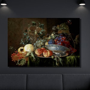 Still Life with Fruit by Jan Davids de Heem Canvas Wall Art, Jan Davids de Heem Paint, Reproduction Print, Canvas Home&Office Decor Gift 2