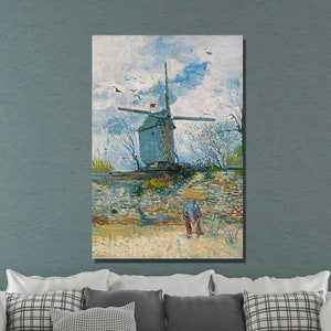 Vincent van Gogh Canvas Wall Art, Van Gogh Artwork, Van Gogh The Mill Art Print, Reproduction,Framed Poster Print Home&Office Decor Gift 24