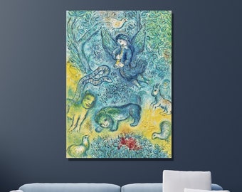 Magic Flute by Marc Chagall Print, Chagall Canvas Wall Art, Expressionism Art, Reproduction Print, Canvas/Panel Home&Office Decor Gift 62