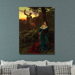 Chivalry by Sir Frank Dicksee Canvas Wall Art, Sir Frank Dicksee Paint Art, Reproduction Print, Renaissance,Canvas Home&Office Decor 2