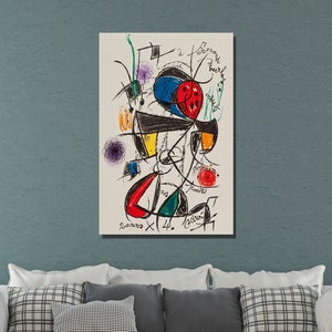 Joan Miro Canvas Wall Art, Joan Miro Composition I Mourlot Art Print, Reproduction Print, Surrealism, Home&Office Canvas Wall Decor Gift 8