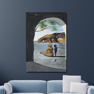 Salvador Dali Canvas Wall Art Surrealism Art, Mysterious Mouth Appearing on My Nurse&#39;s Back by Salvador Dali Print, Home&Office Decor Gift 4