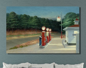 Edward Hopper Gas (1940) Canvas Art Print: Realism Painting