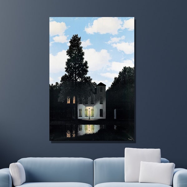 Art mural sur toile René Magritte, René Magritte l'empire de la lumière, reproduction d'impression, surréalisme, décoration murale en toile pour la maison et le bureau, cadeau 30