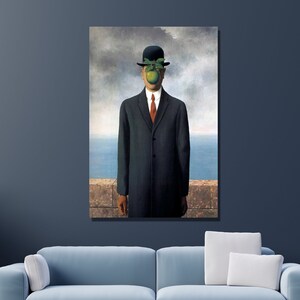 René Magritte Wall Art, René Magritte The Son of Man Art Print, Surrealism Art, Reproduction Print, Home&Office Canvas Wall Decor Gift 1