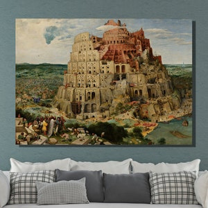 The Tower of Babel by Pieter Bruegel, Reproduction Print, Pieter Bruegel Canvas Wall Art, Renaissance Art, Canvas Home&Office Decor Gift 1