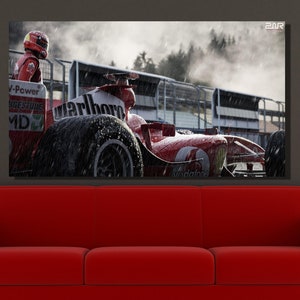 Micheal Schumacher Canvas Print, Ferrari F1 Canvas Wall Art, Formula 1 Micheal Schumacher, Ferrari Fan Gift Schumacher Print, Home Decor 6