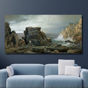 William Trost Richards Canvas Print: Rocky Coast Wall Art
