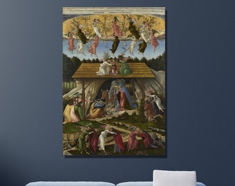 Botticelli Mystical Nativity Canvas Print, Renaissance Art Reproduction