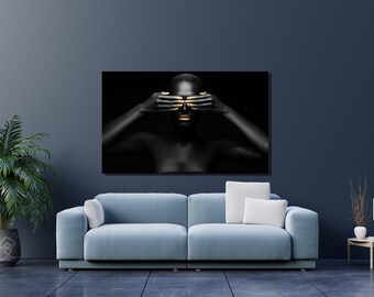 African Canvas Wall Art, African Woman Canvas Painting, Art Reproduction, Modern Large Canvas Painting, Home&Office Wall Decor Gift 28