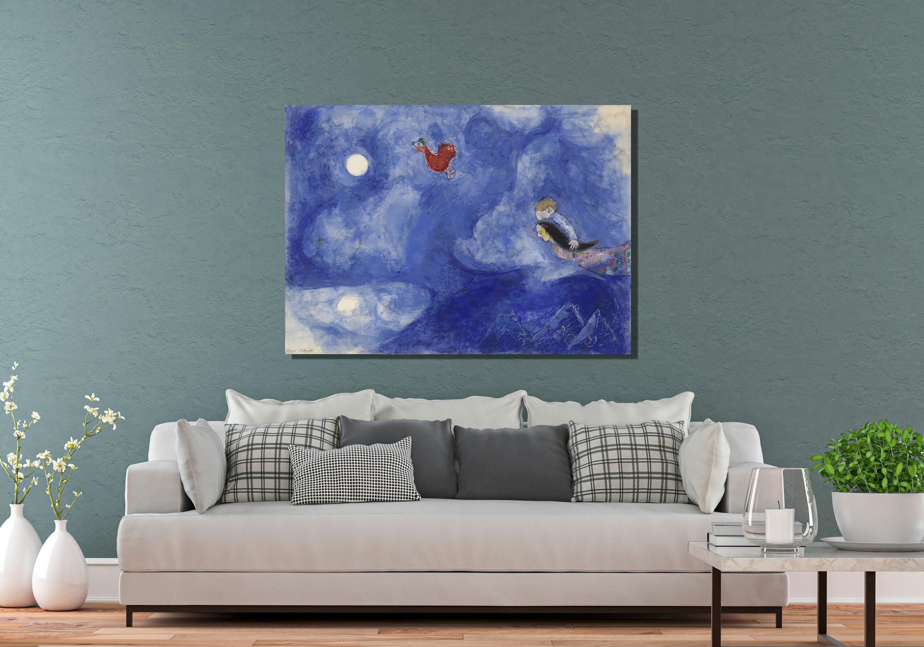 Marc Chagall Canvas Wall Art, Marc Chagall Moonlight, Expressionism, Abstract Art,Chagall Artwork Canvas/Panel Home&Office Decor Gift 35