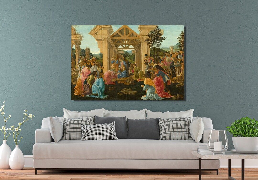 Tableau - Sandro Botticelli - Madone et Enfant Devant la fenêtre - Toile - Prêt à accrocher avec
