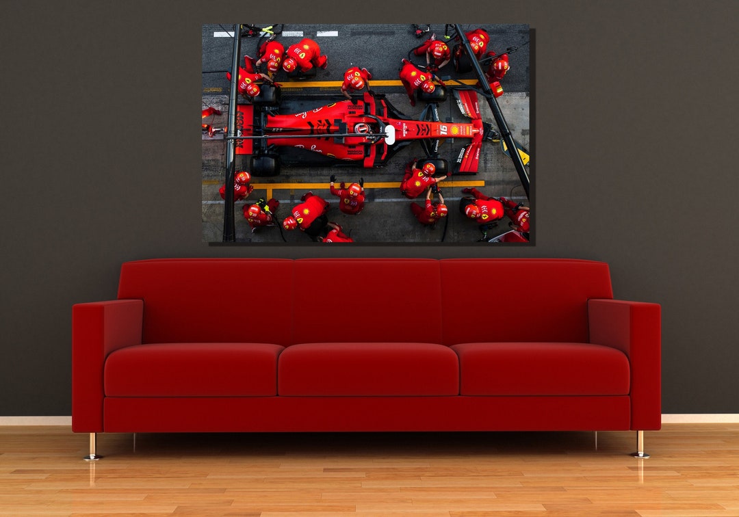 Charles Leclerc F1 Ferrari Pit Stop Wall Art Decor Canvas Printing