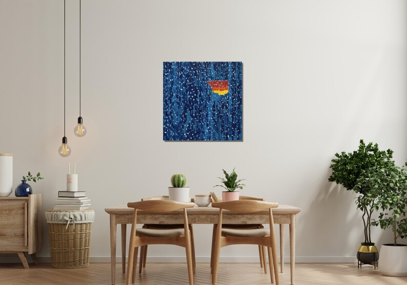 La nuit étoilée et les astronautes par Alma Thomas, toile d'art murale