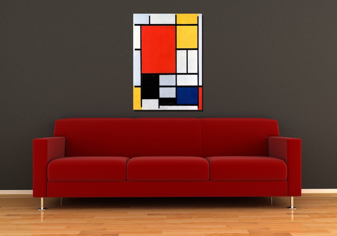 Composition With Large Red Plane Yellow Black Grey and Blue 1921 by ...