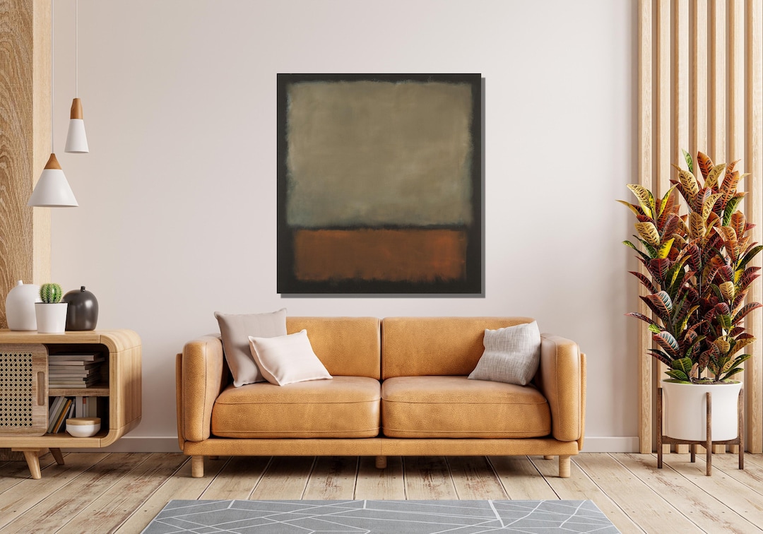 Mark Rothko Gray Square Mark Rothko Canvas Wall Art, Mark Rothko Earth and Gray on Black Art ...
