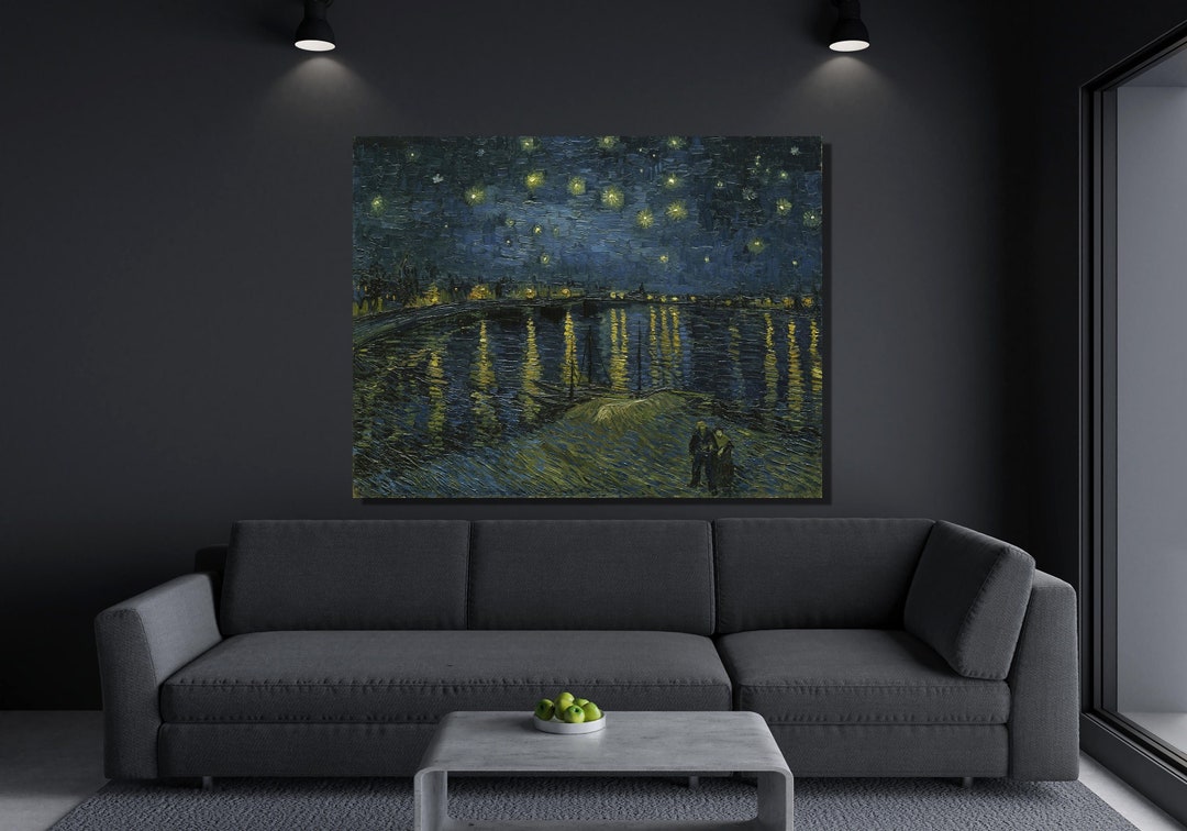 Vincent Van Gogh Canvas Wall Art, Van Gogh Starry Night Over the Rhone ...