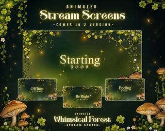 Animated Stream Screen for Twitch, Vtube, all streaming  - Whimsical Forest by TheCozySetup
