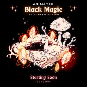 4x Animated Black Magic Stream Screen - TheCozyStream