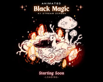 4x Animated Black Magic Stream Screen - TheCozyStream