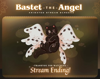 BASTET THE ANGEL - 4x Animated Stream Screen - TheCozySetup
