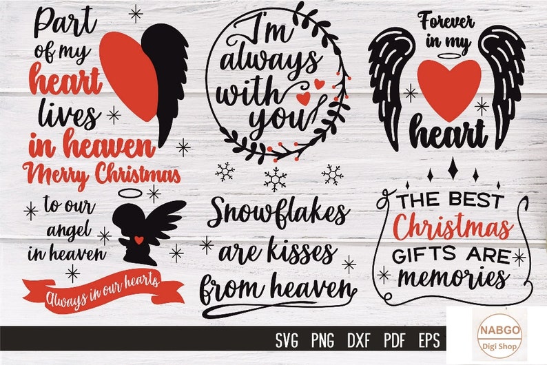 Christmas in Heaven SVG PNG Bundle Christmas Memorial SVG Pdf Png Eps