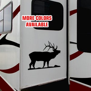 Elk Wildlife camping RV Vinyl Graphic Sticker Decal | RV Slide Decal RV Door Decal Travel Trailer Camper 5th wheel motorhome Wapiti