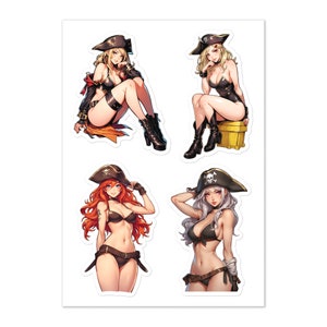 spicy anime pirate Sticker sheet NSFW