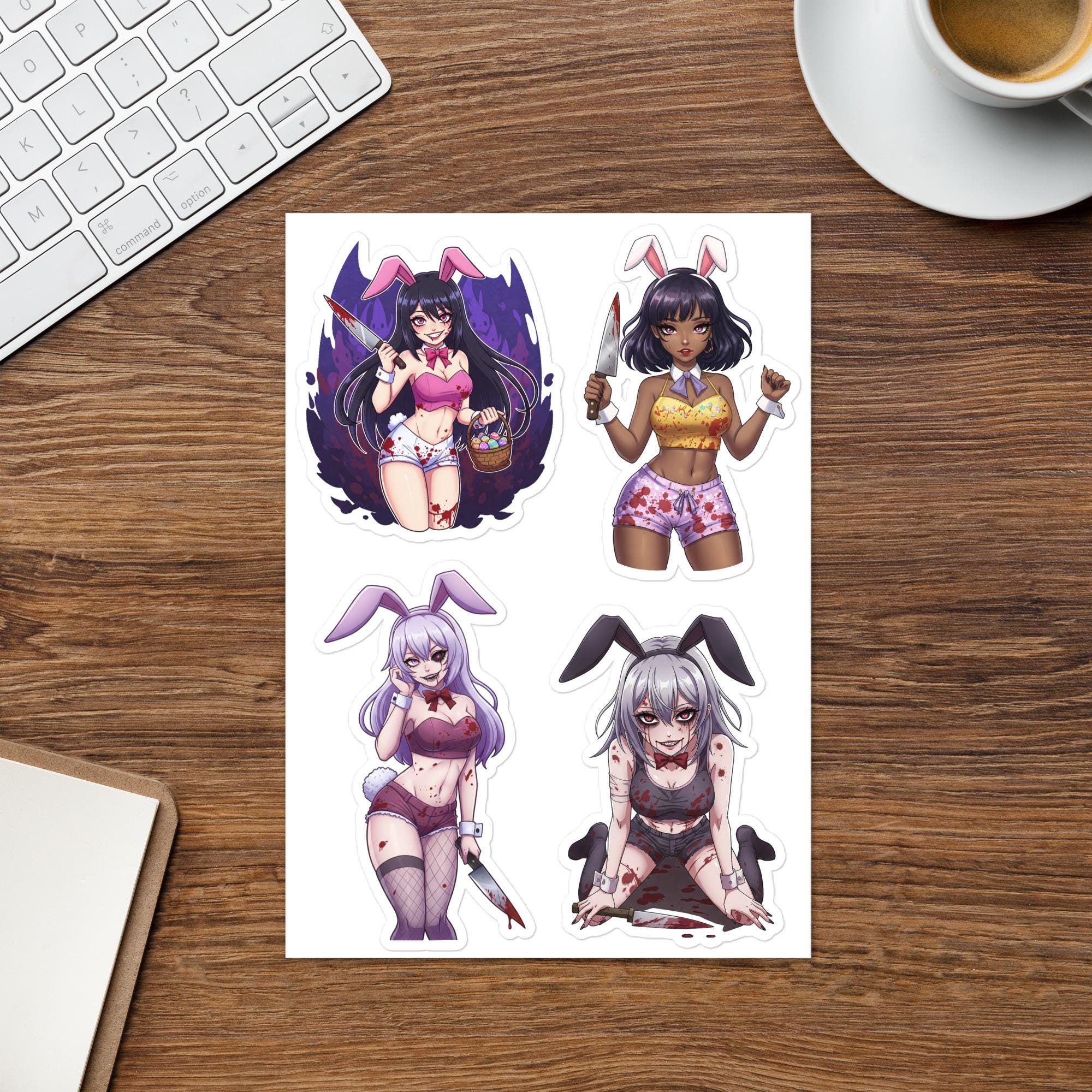 Easter Bunny Yandere Sticker Sheet - Etsy