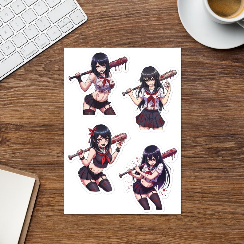 Yandere With Baseball Bats Sticker Sheet - Etsy