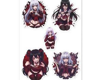 yandere with knifes Sticker sheet