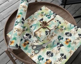 Elegant Dalmatian Watercolor Wrapping Paper - Beautiful Dog-Themed Recycled Gift Wrap