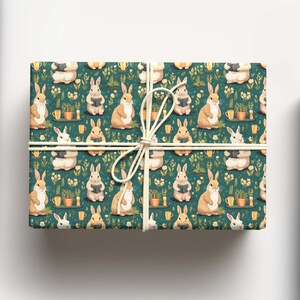 Coffeehouse Bunnies - Eco-Friendly Unique Illustrated Gift Wrap