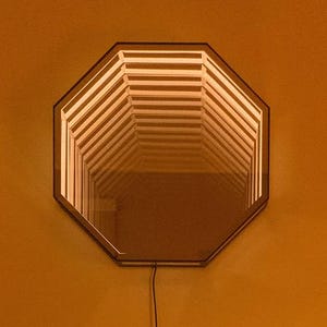 Infinity Mirror Wall Art | Geometric LED Frames in Circle, Square ...