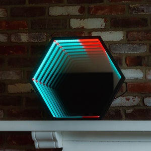 Infinity Mirror Wall Art | Geometric LED Frames in Circle, Square ...